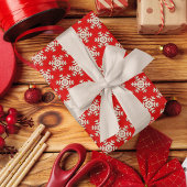 Imitate Holzschneeflockenmuster auf Rot Geschenkpapier