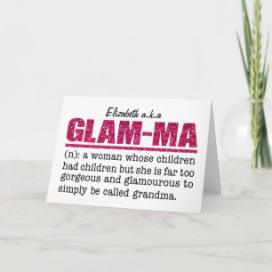 Imitate Hot Pink Glitzer Glam-Ma Karte