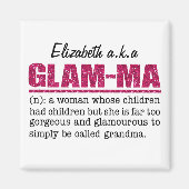 Imitate Hot Pink Glitzer Glam-Ma Magnet (Vorne)