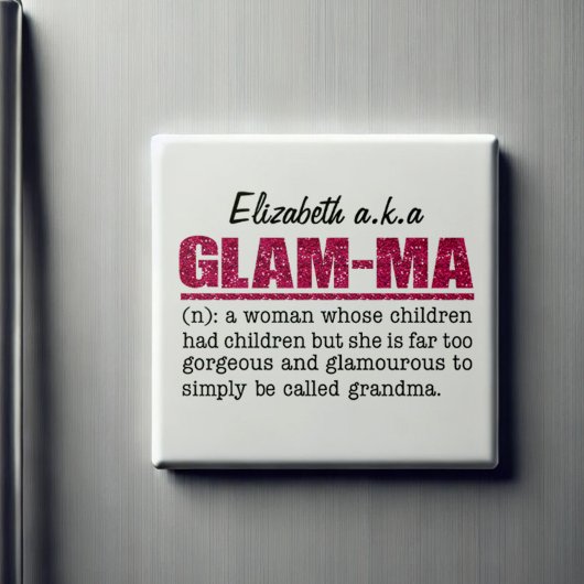 Imitate Hot Pink Glitzer Glam-Ma Magnet