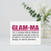 Imitate Hot Pink Glitzer Glam-Ma Postkarte (Stehend Vorderseite)