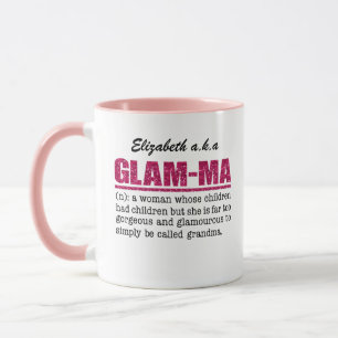 Imitate Hot Pink Glitzer Glam-Ma Tasse