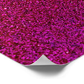 Imitate Hot Pink Glitzer Hintergrund Sparkle Poster (Ecke)