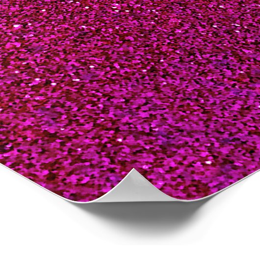 Imitate Hot Pink Glitzer Hintergrund Sparkle Poster (Ecke)