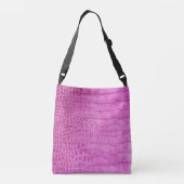 Imitate Hot Pink Leder Crossbody Bag Tragetaschen Mit Langen Trägern (Rückseite)