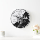 Imitate Illinois Staat Quarter Große Wanduhr (Zuhause)