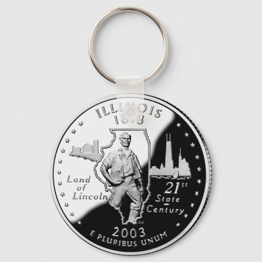 Imitate Illinois Staat Quarter Schlüsselanhänger (Vorderseite)