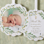 Imitate im Grünen Glitzer Taufe danke Ornament Karte<br><div class="desc">Taufe danke Papierschmuck</div>