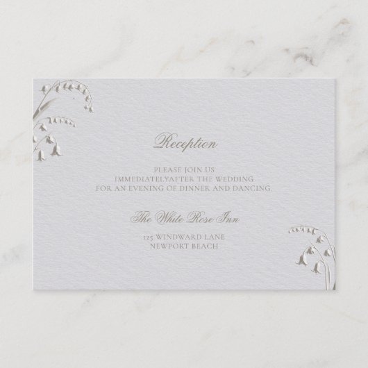 Imitate im Lily Valley Hochzeit feierlicher Empfan Begleitkarte (Vorderseite)