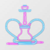 Imitate im Rauchshop Neon Signboard Hookah Pipe Fensteraufkleber (Blatt)