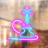 Imitate im Rauchshop Neon Signboard Hookah Pipe Fensteraufkleber (Blatt 2)