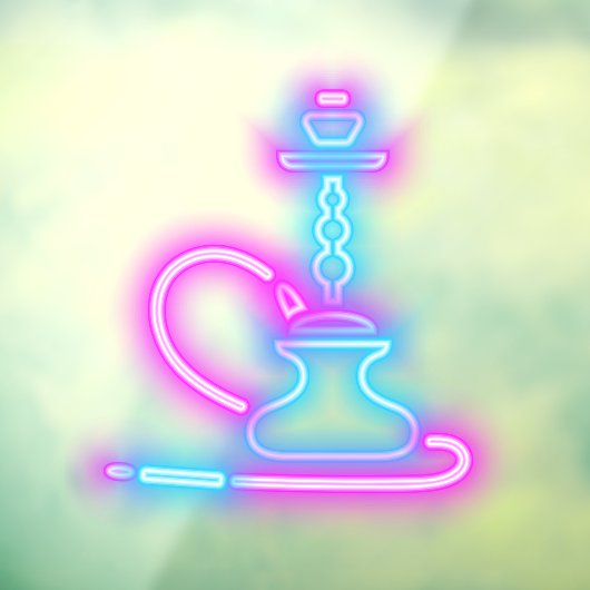 Imitate im Rauchshop Neon Signboard Hookah Pipe Fensteraufkleber (Blatt 3)