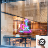 Imitate im Rauchshop Neon Signboard Hookah Pipe Fensteraufkleber (Café-Fenster)