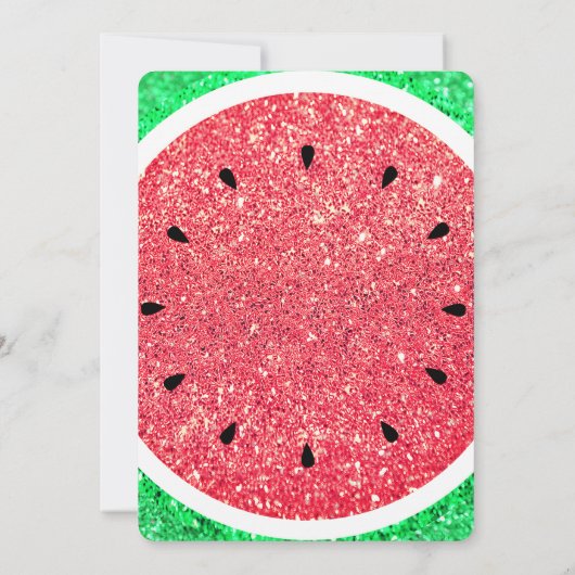 Imitate im Sommer Party Glitzer Wassermelone Einladung (Rückseite)