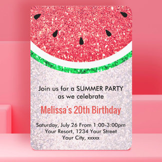 Imitate im Sommer Party Glitzer Wassermelone Einladung