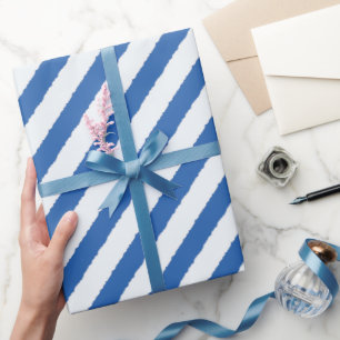Imitate in blau-weiß-diagonalen Streifen Geschenkpapier