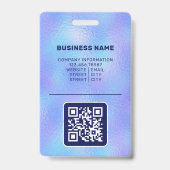 Imitate in Iridescent Foil Logo Foto QR-Code Name Ausweis (Rückseite)