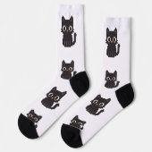 Imitate in Kreuzstich pixel art Black Cat Socken (Linkes Detail)