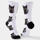 Imitate in Kreuzstich pixel art Black Cat Socken (Gewinkelt)