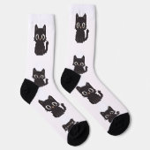 Imitate in Kreuzstich pixel art Black Cat Socken (Rechts)
