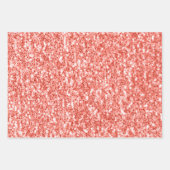 Imitate in rosa Magenta und Korallen Glitzer Geschenkpapier Set (Vorderseite 3)