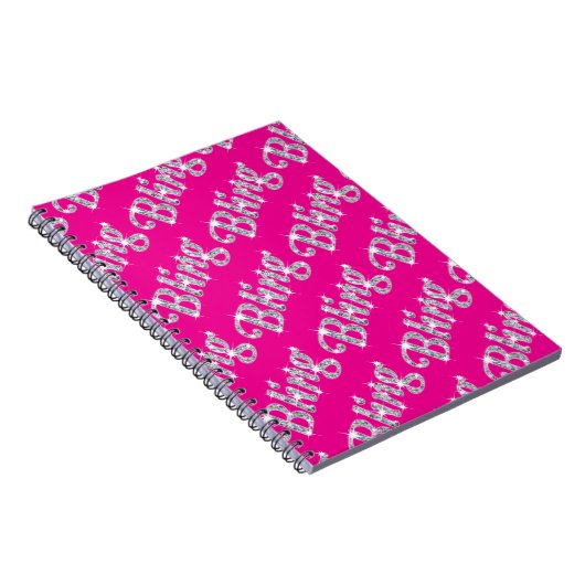 Imitate in rosa-weißem Bling-Design Notizblock (Rechte Seite)