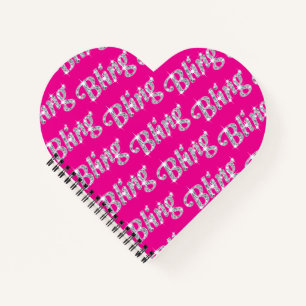 Imitate in rosa-weißem Bling-Design Notizblock