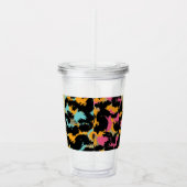 Imitate in Tierdrucken zeigen Mit Monogramm rosa N Acryltrinkbecher (Rechts)