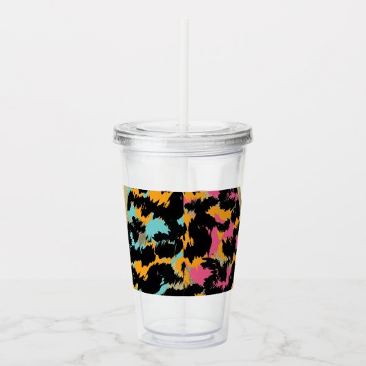 Imitate in Tierdrucken zeigen Mit Monogramm rosa N Acryltrinkbecher (Rechts)