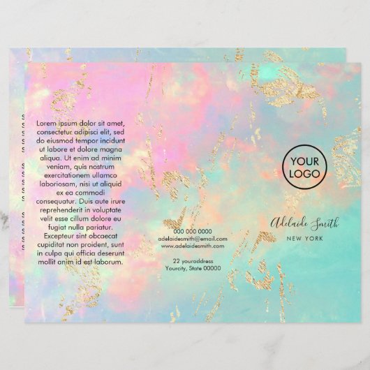 Imitate in zarter Opal-Broschüre (Vorne/Hinten)