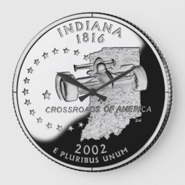 Imitate Indiana Staat Quarter Große Wanduhr