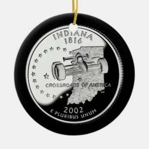 Imitate Indiana Staat Quarter Keramik Ornament
