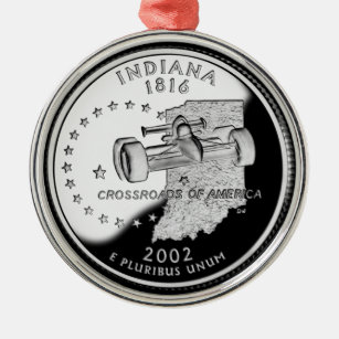 Imitate Indiana Staat Quarter Ornament Aus Metall