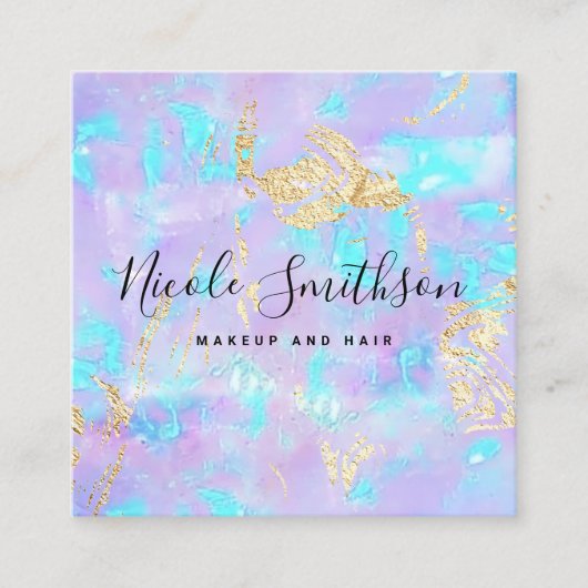 Imitate Iriabenz lila opal Quadratische Visitenkarte (Vorderseite)