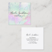 Imitate iridescence flüssiger Marmor Quadratische Visitenkarte (Vorne/Hinten)