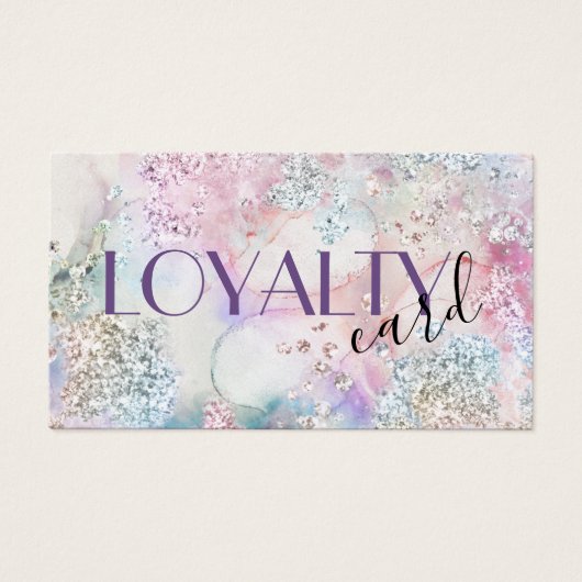 Imitate iridescent Aquarell Glitzer Loyalität Kart (Vorderseite)