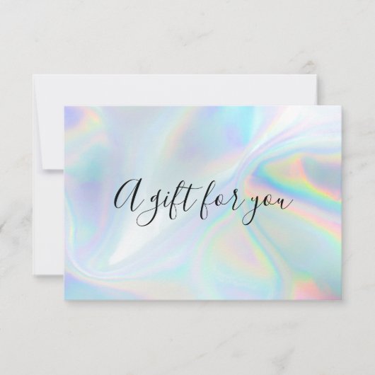 Imitate Iridescent Blue Holographic Gift Card (Vorderseite)