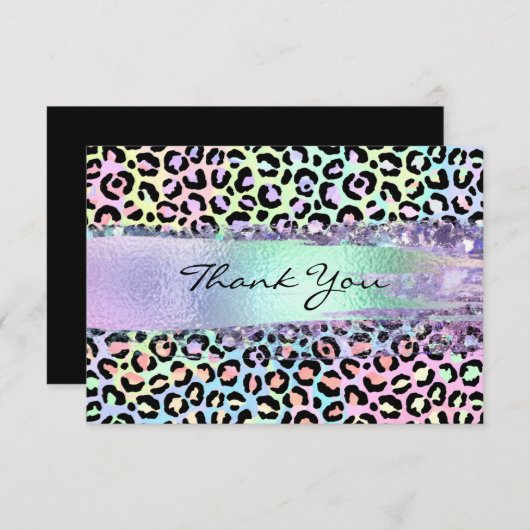 Imitate Iridescent Foil Brush Stroke Regenbogen Le Dankeskarte (Vorne/Hinten)