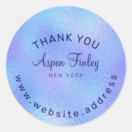 Imitate Iridescent Foil Elegante Klassische Rundau Runder Aufkleber