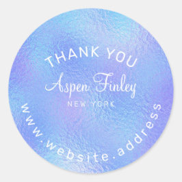 Imitate Iridescent Foil Elegante Klassische Rundau Runder Aufkleber