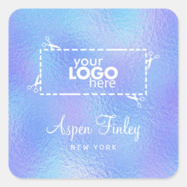 Imitate Iridescent Foil Elegante Logo-Aufkleber Quadratischer Aufkleber