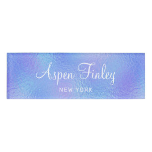 Imitate Iridescent Foil Elegante Name Markierung Namenschild