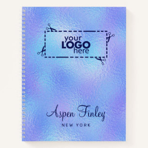 Imitate Iridescent Foil Elegantes Logo-Notebook Notizblock