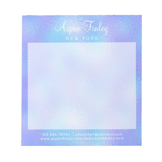 Imitate Iridescent Foil Elegantes Notepad Notizblock (Vorderseite)