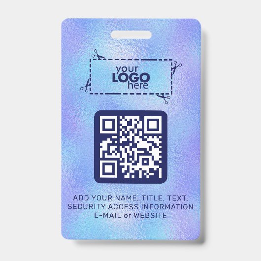 Imitate Iridescent Foil Logo QR-Code Abzeichen Ausweis (Vorderseite)