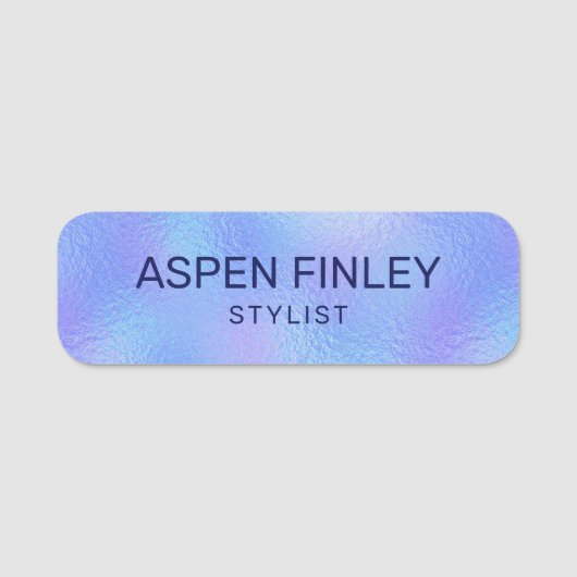 Imitate Iridescent Found Modern Name Tag Namensschild (Vorderseite)