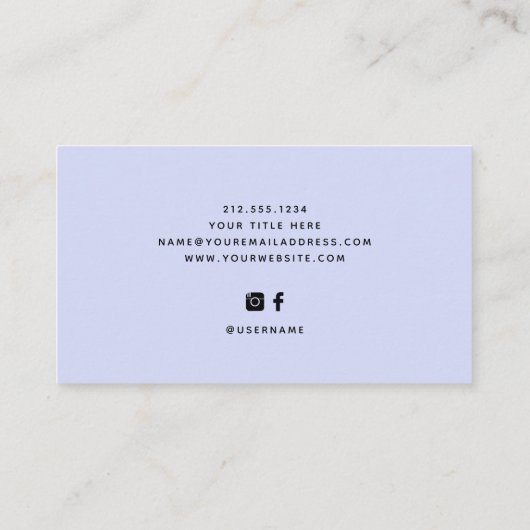 Imitate - Iridescent Look | Lila mit Trendy Script Visitenkarte (Rückseite)