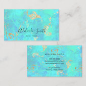 IMITATE iridescent opal inspiriert blau grün Visitenkarte (Vorne/Hinten)