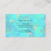 IMITATE iridescent opal inspiriert blau grün Visitenkarte (Rückseite)