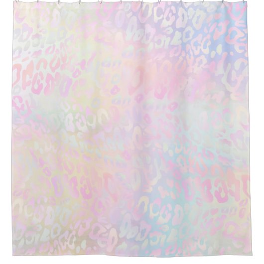 IMITATE iridescent Pastellleopard Muster Dusche Jo Duschvorhang (Vorderseite)